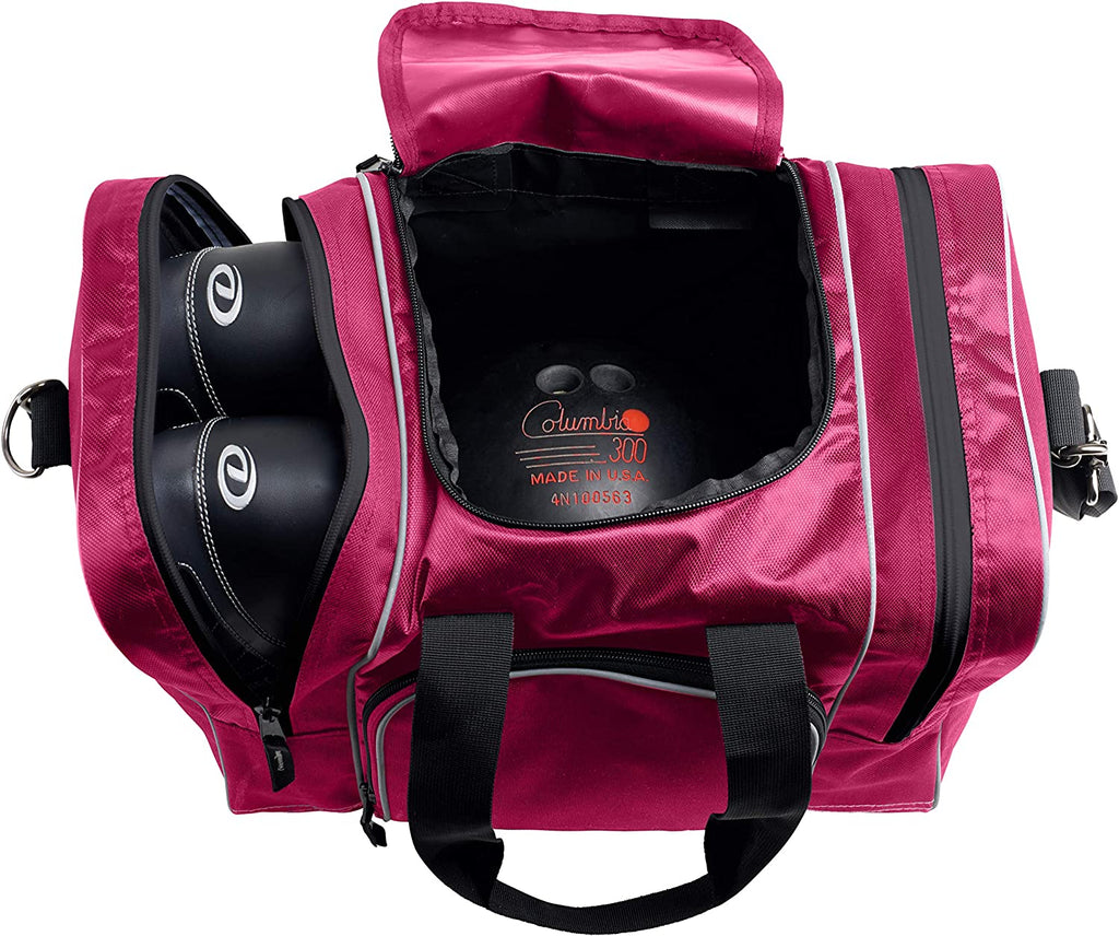 Single Bowling Ball Tote Bag with Padded Holder and Compartment for Bowling Shoes up to Men's Size 14